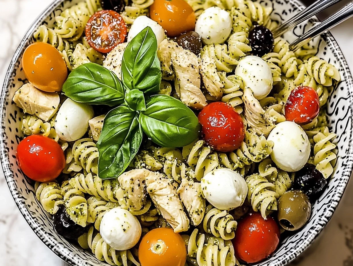 Creamy Chicken Pesto Pasta Salad