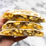 Breakfast Quesadilla with Sausage and Cheese