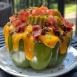 BBQ Bacon Cheeseburger Stuffed Peppers