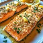 Crispy Parmesan Crusted Salmon with Lemon Butter Drizzle