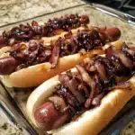 Winter BBQ Bacon Dogs with Bourbon-Glazed Onions