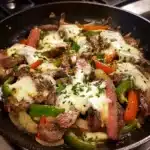 Ooey-Gooey Garlic Butter Steak & Cheese Skillet Recipe