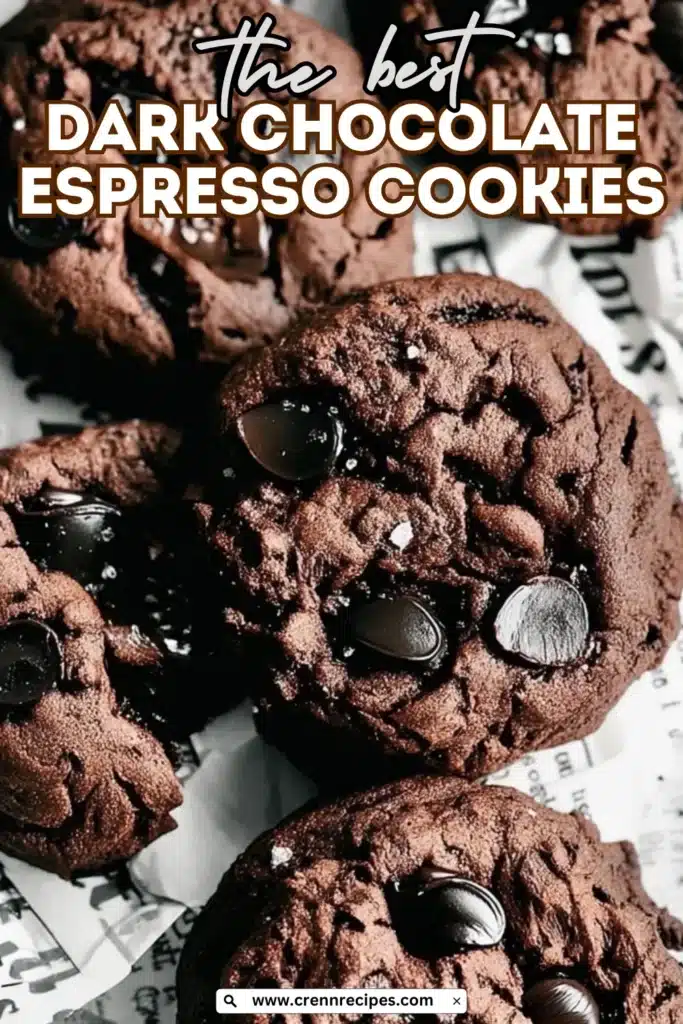 The best dark chocolate espresso cookies recipe featured image with title overlay