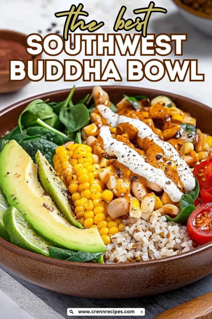 Southwest Buddha Bowl recipe feature with text overlay reading 'the best SOUTHWEST BUDDHA BOWL