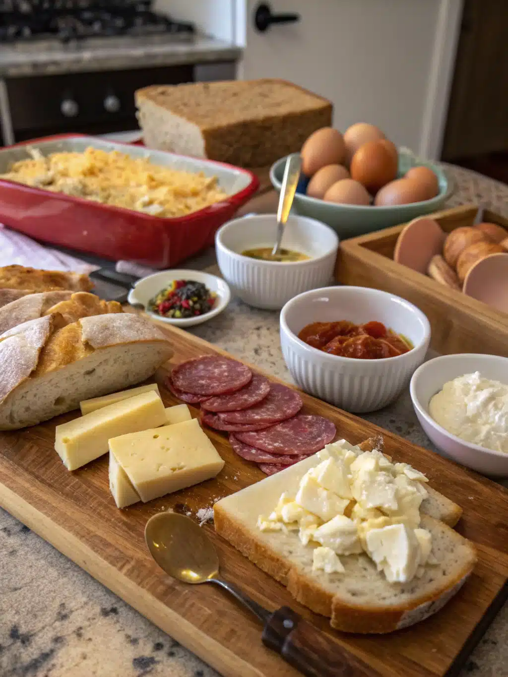 Balkan Breakfast Board preparing steps