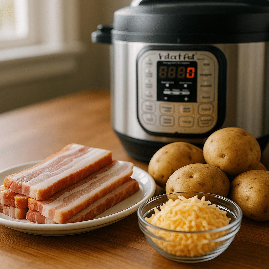 Instant pot bacon comfort food ingredients