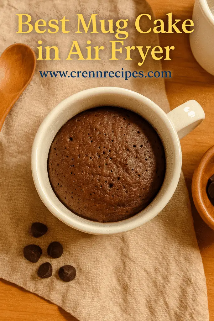 Mug cake in air fryer Pinterest pin
