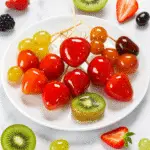Homemade tanghulu candied fruit skewers with crystal coating