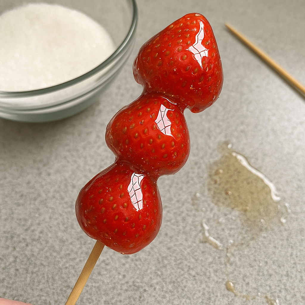 Tanghulu candied fruit ingredients sugar water strawberries