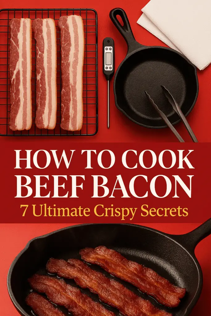 Pinterest guide showing how to cook beef bacon with CrennRecipes' professional techniques and premium kitchen equipment