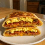 Breakfast Crunchwraps Meal Prep golden crispy tortilla filled with scrambled eggs bacon cheese hash browns CrennRecipes premium morning solution