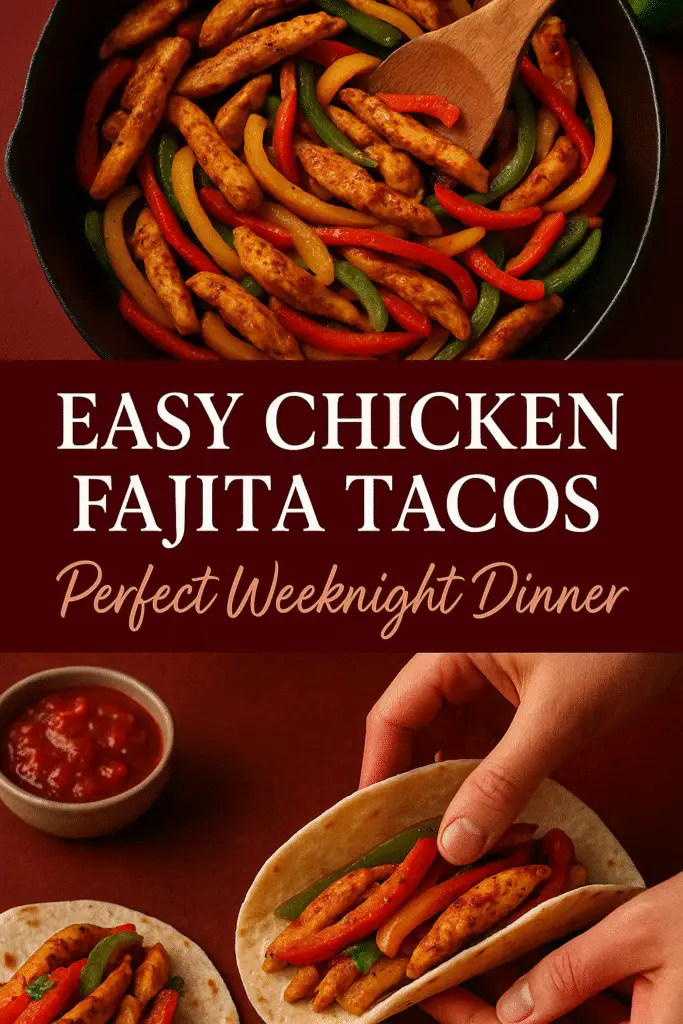 Easy chicken fajita tacos cooking process and assembly - CrennRecipes weeknight dinner recipe