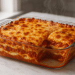 Classic lasagna recipe with three cheese layers and rich tomato sauce from CrennRecipes.com