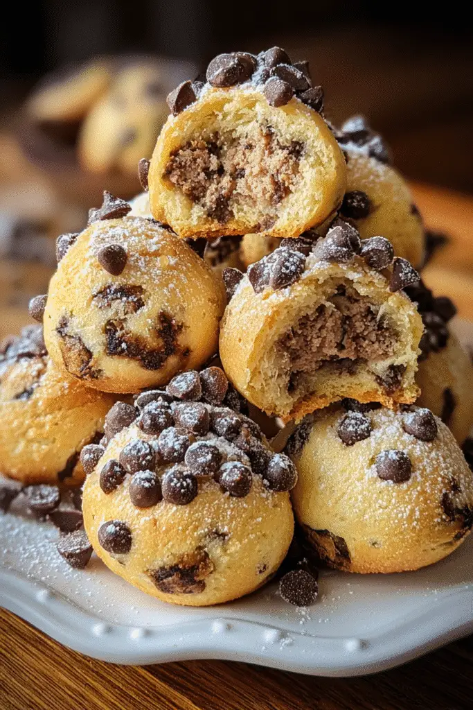 Easy Chocolate Chip Cookie Sausage Biscuit Bombs breakfast recipe perfect for busy mornings and weekend brunches