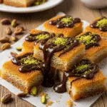 Dubai Chocolate Knafeh Bars with crispy pastry and premium chocolate from CrennRecipes