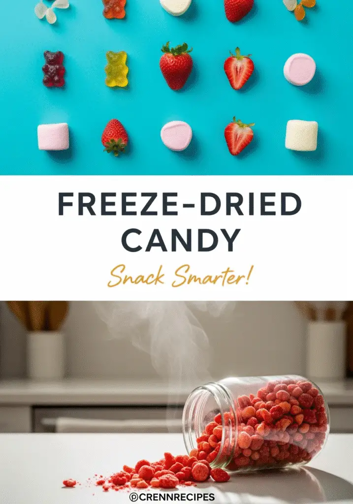 Snack smarter with freeze-dried candy – Pinterest pin by CRENNRECIPES