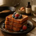 Perfect golden French toast recipe with maple syrup and berries - CrennRecipes premium breakfast
