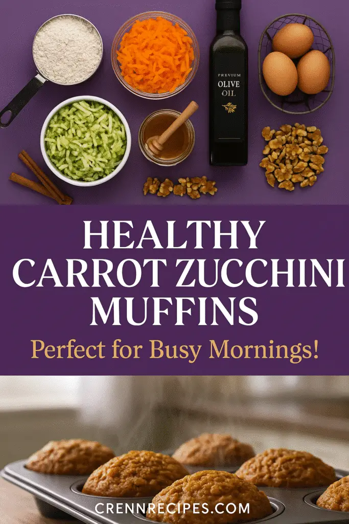 Healthy carrot zucchini muffins recipe Pinterest CrennRecipes breakfast ideas