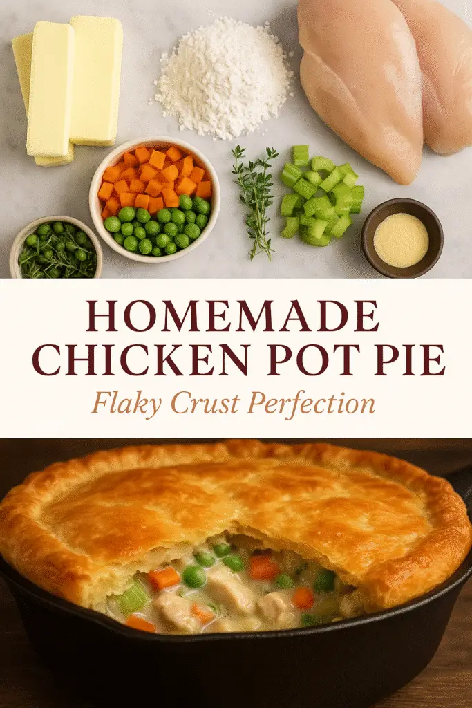 Homemade chicken pot pie recipe with flaky crust technique - CrennRecipes professional cooking guide