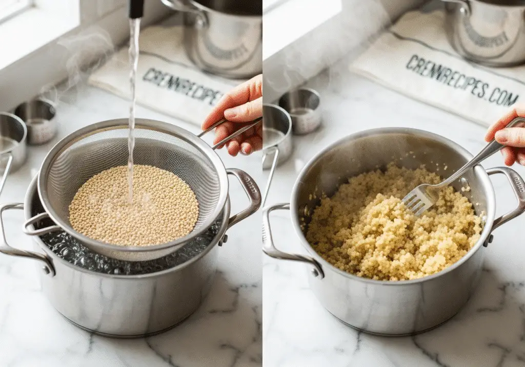 How to cook perfect quinoa step-by-step cooking technique demonstration