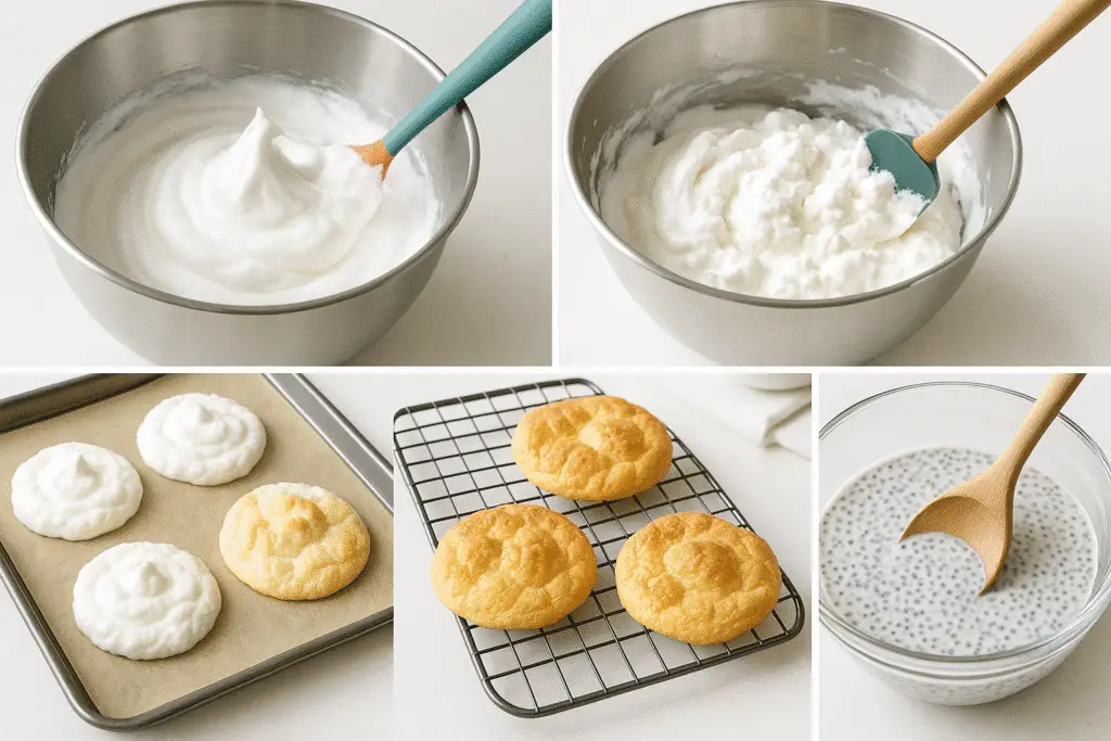 Step-by-step process for making fluffy cottage cheese cloud bread