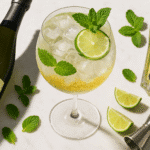 Hugo Spritz cocktail recipe with elderflower syrup prosecco mint lime garnish premium ingredients