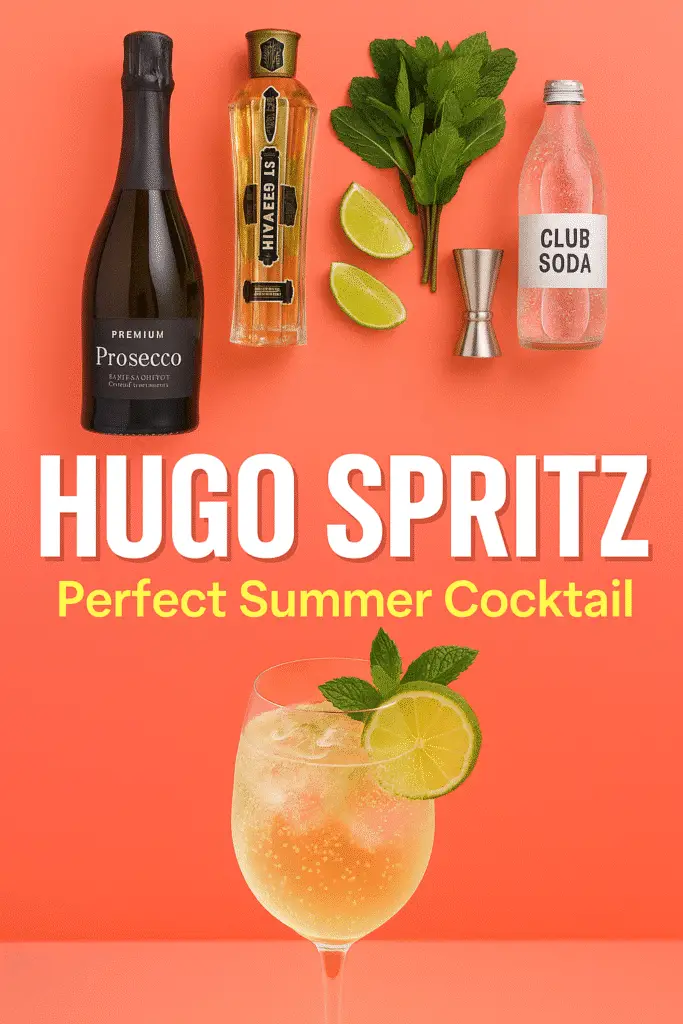 Hugo Spritz summer cocktail recipe elderflower prosecco Italian aperitivo party drink CRENNRECIPES