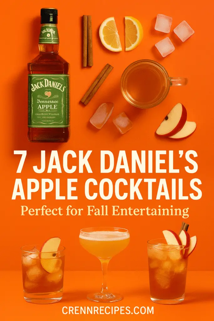 Jack Daniel's Apple whiskey cocktails Pinterest pin fall entertaining recipes CrennRecipes