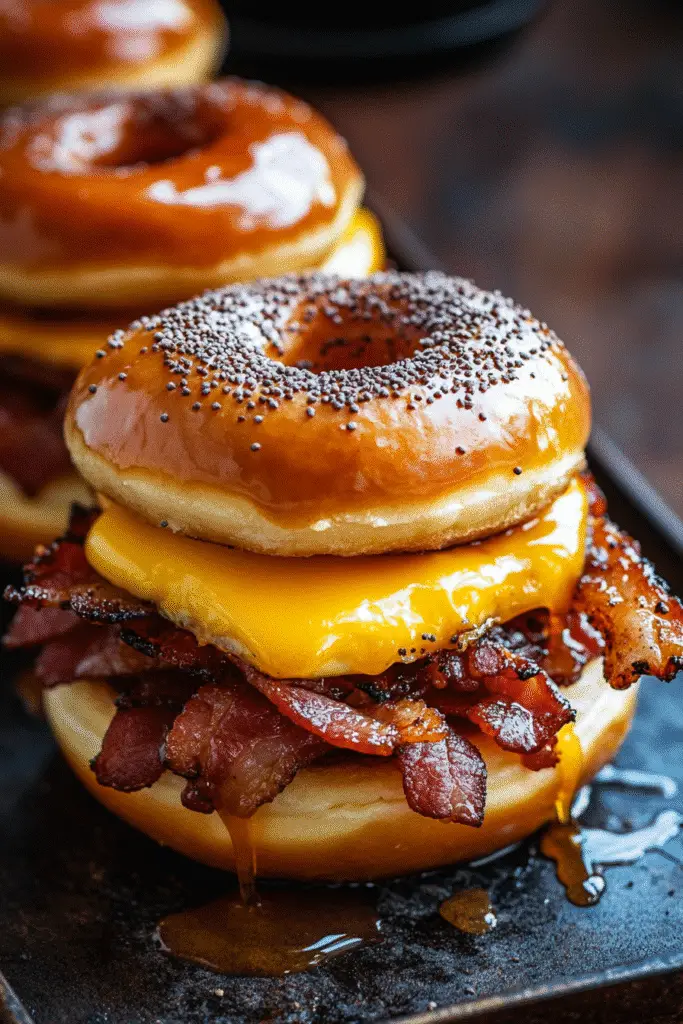 Easy Maple Bacon Donut Breakfast Sliders recipe with step-by-step instructions