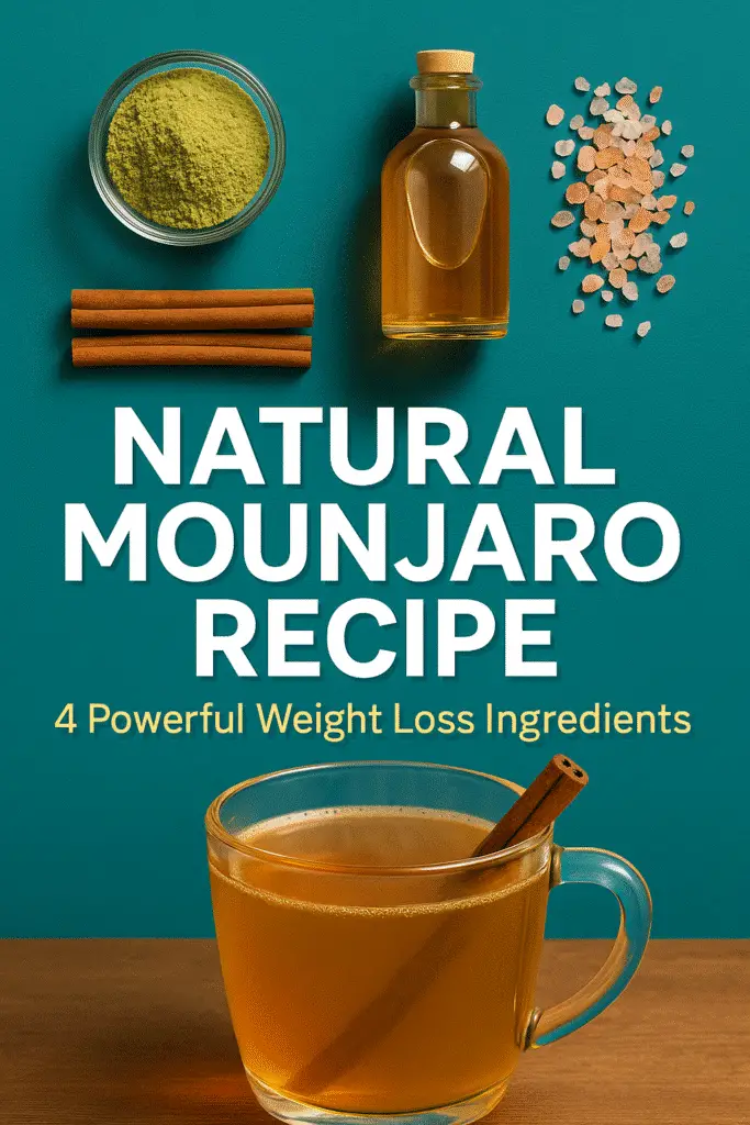 Natural mounjaro recipe Pinterest pin with 4 weight loss ingredients