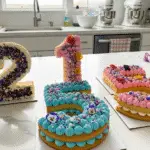Number letter cakes custom birthday celebration designs with colorful decorations