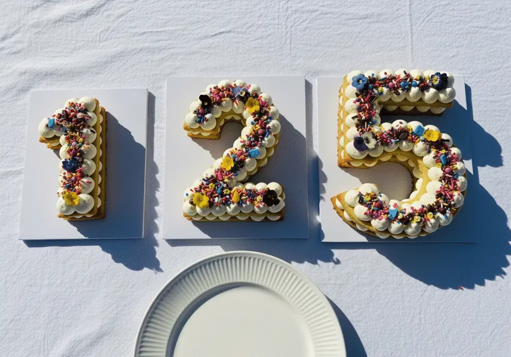 Number letter cakes size comparison guide small medium large custom orders