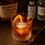 Classic Old Fashioned cocktail recipe with bourbon whiskey and orange peel garnish from CrennRecipes premium cocktail collection
