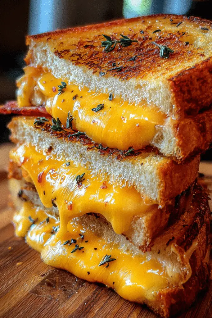 Perfect grilled cheese recipe Pinterest pin golden melted cheese artisan sourdough bread