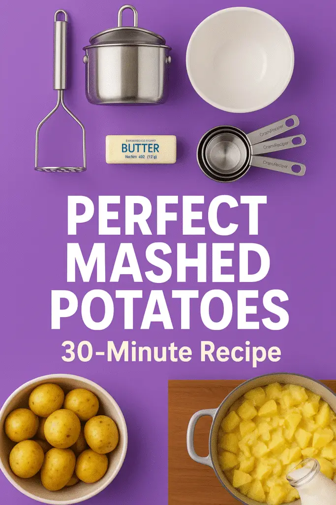 Perfect mashed potatoes recipe tools ingredients CrennRecipes 30 minute tutorial