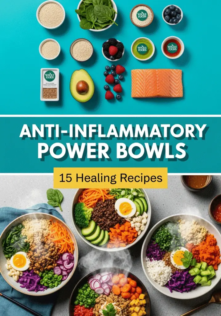 Pinterest-optimized anti-inflammatory power bowls recipe collection featuring 15 healing meal ideas