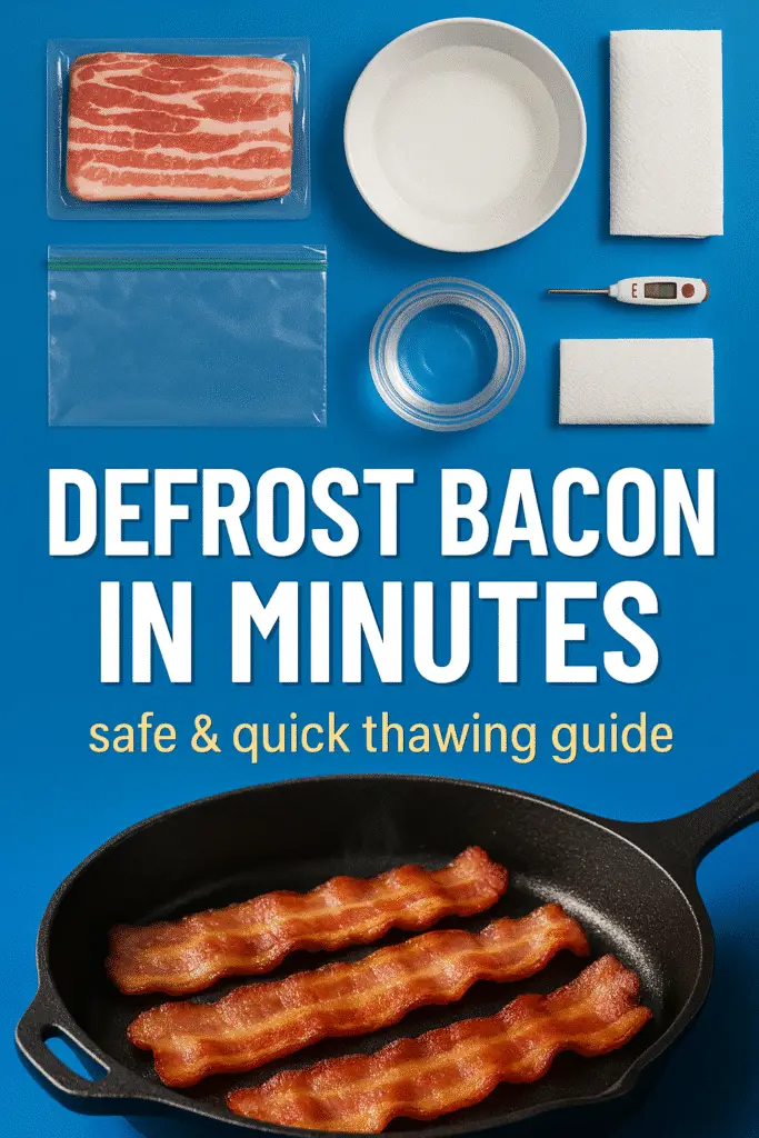Pinterest guide defrost bacon safely microwave cold water methods CrennRecipes