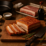 Perfectly cooked pork belly with crispy skin - professional CrennRecipes technique