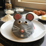 Silly Rat Cakes recipe featuring adorable gray fondant rat-shaped dessert with CrennRecipes premium baking ingredients