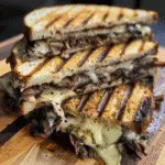Smoked Gouda beef brisket panini with melted cheese and crispy bread premium gourmet sandwich