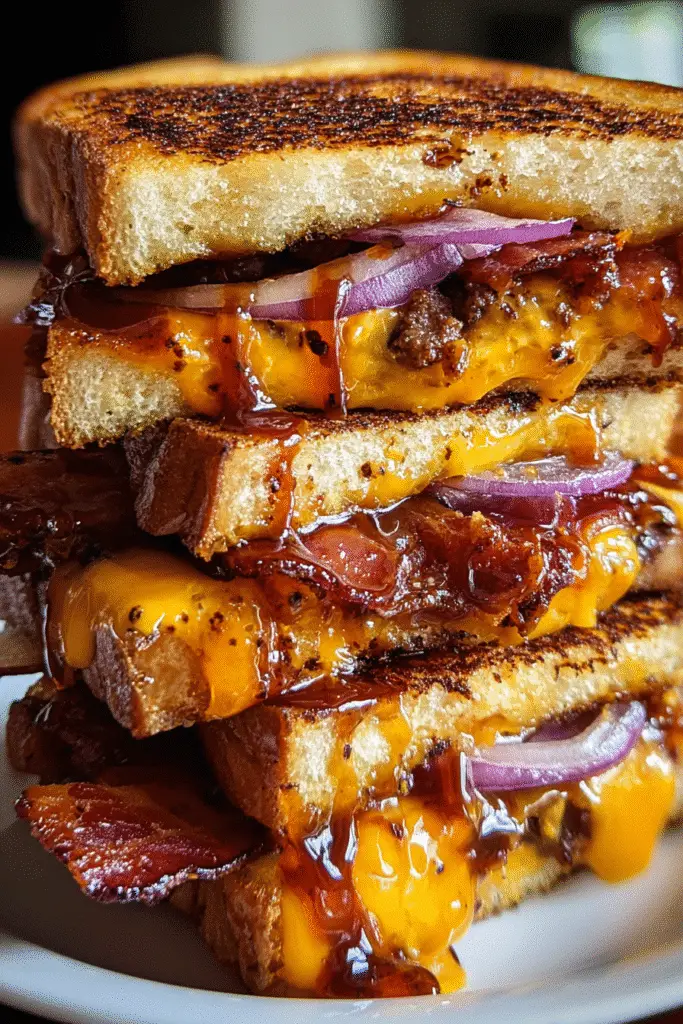 Pinterest-ready Texas Toast BBQ Bacon Melt recipe with step-by-step visual guide