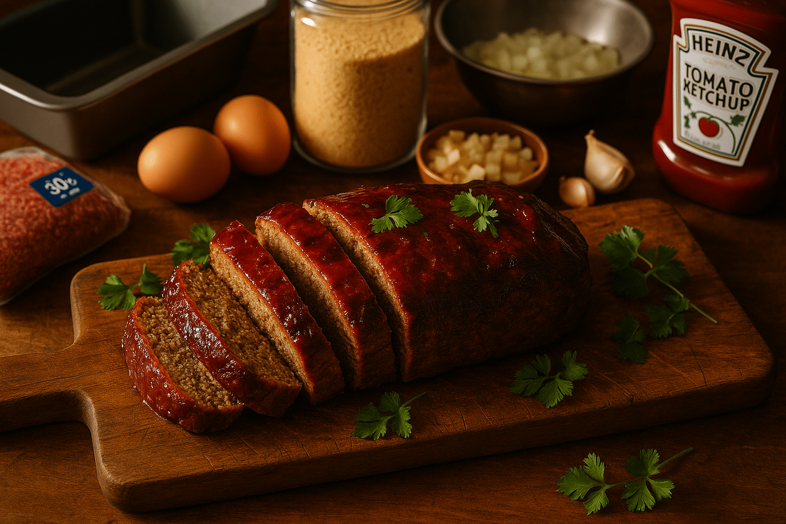 Ultimate meatloaf recipe sliced showing juicy interior with CrennRecipes premium ingredients