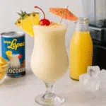 Virgin pina colada recipe with Coco Lopez coconut cream and frozen pineapple ingredients