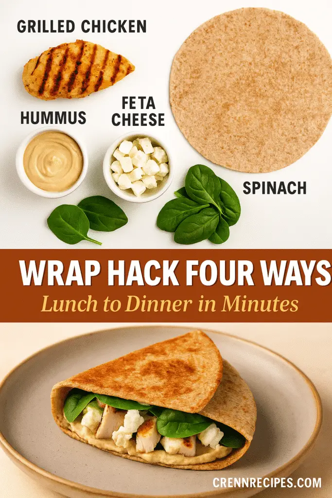 Wrap Hack Four Ways for lunch and dinner with visible fresh brands