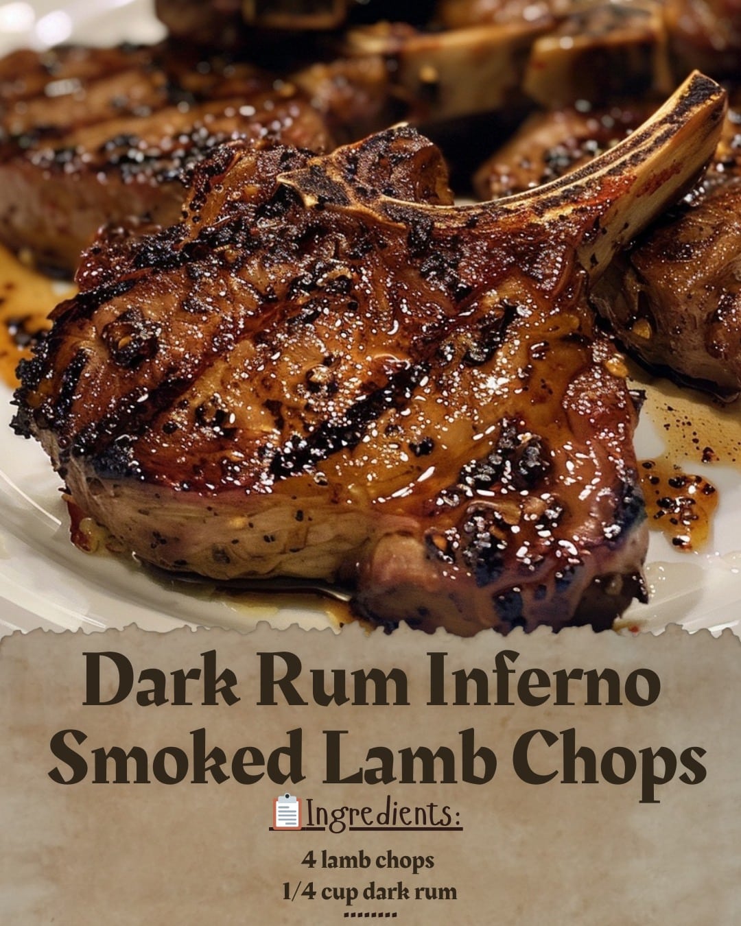 Dark Rum Inferno Smoked Lamb Chops