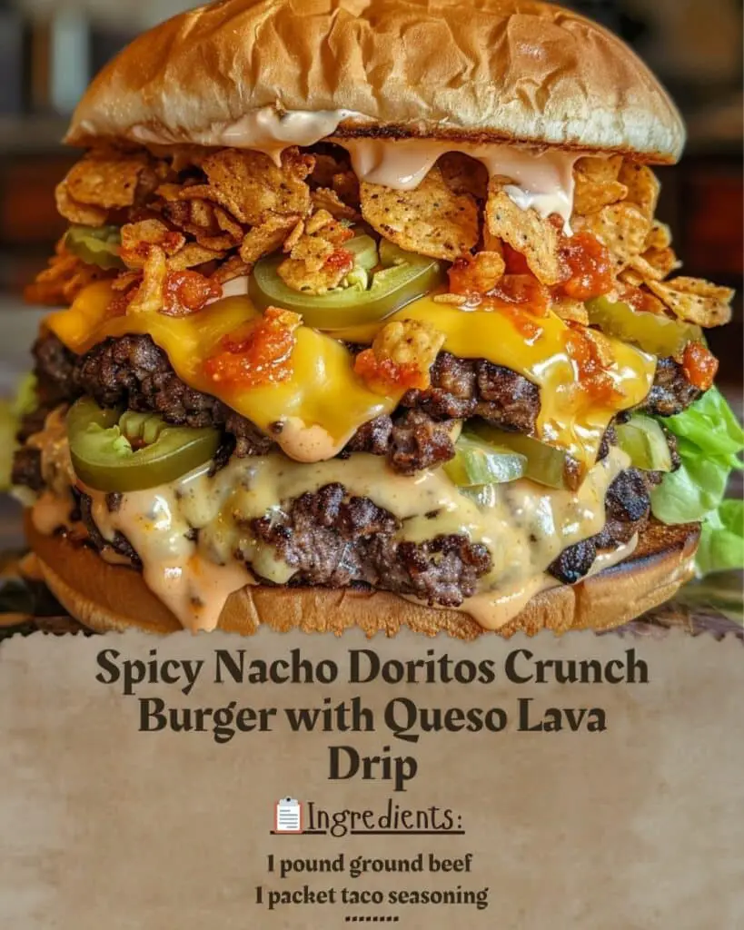 Spicy Nacho Doritos Crunch Burger with Queso Lava Drip