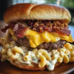 Bacon Ranch Mac 'n' Cheese Burger with premium ground beef and artisan cheddar cheese