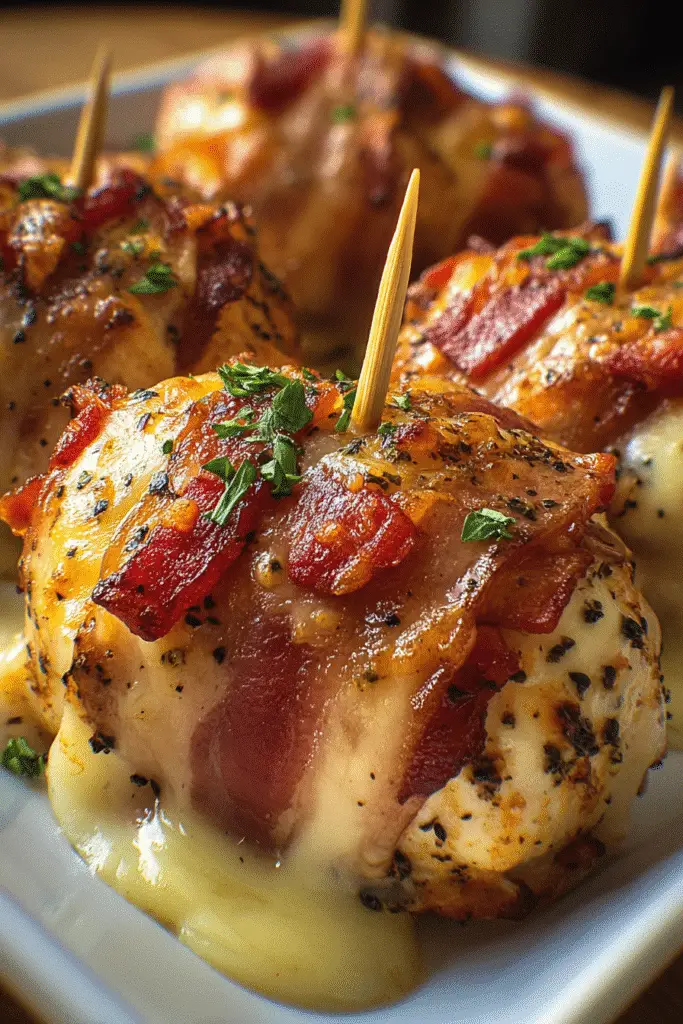 Bacon wrapped chicken bombs with smoked gouda cheese filling - CrennRecipes gourmet appetizer tutorial