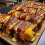 Bacon-Wrapped Grilled Cheese Fingers crispy bacon gooey cheese snack recipe