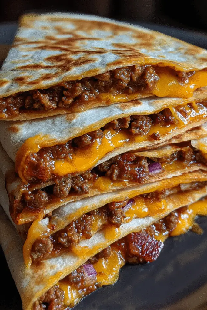 Easy BBQ Bacon Cheeseburger Quesadillas recipe with step-by-step fusion cooking guide